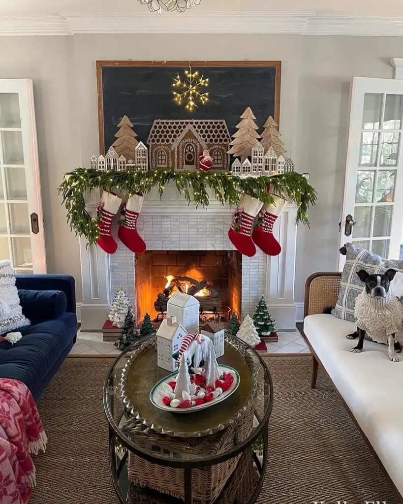 Gingerbread Village Mantel