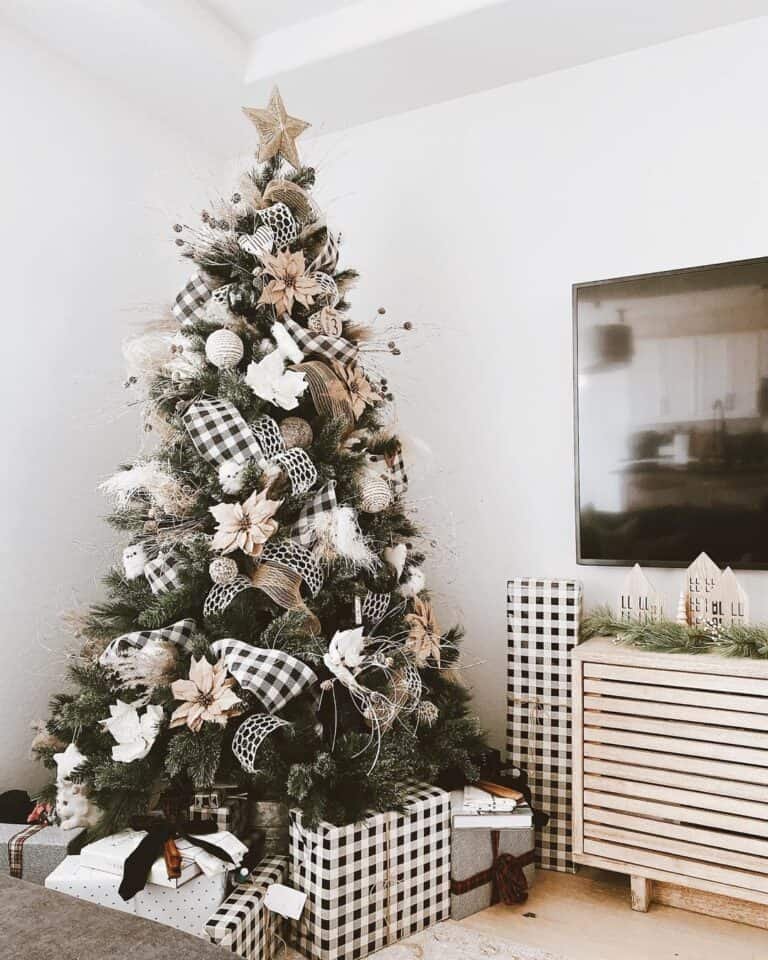 Gold Black White Trees