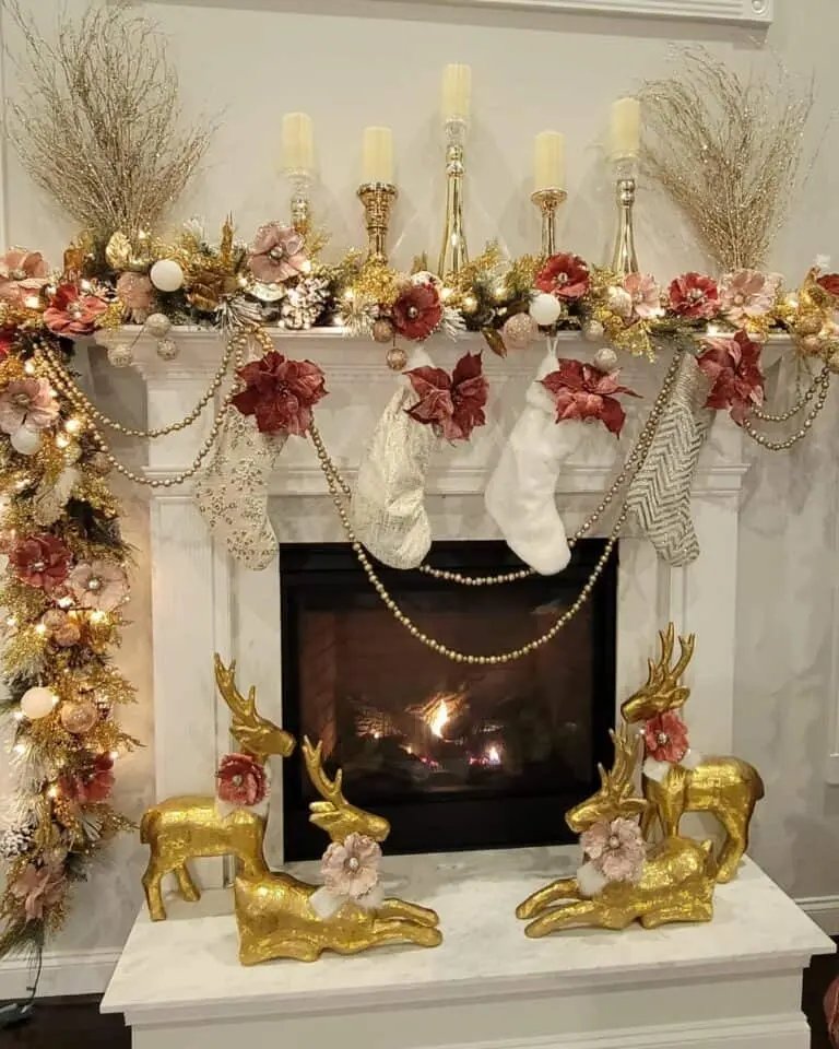 Gold Christmas Mantel
