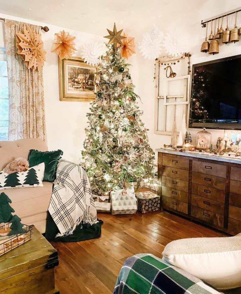 Gold Green Tree Display