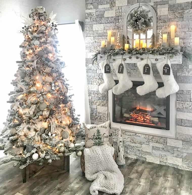 Gold Tree Grey Fireplace