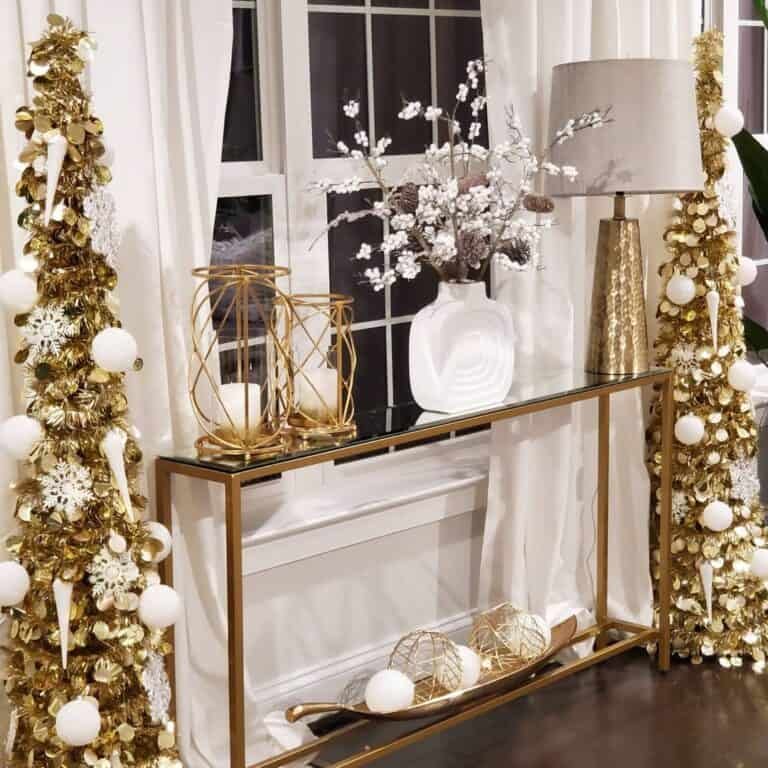 Gold Trees White Ornaments