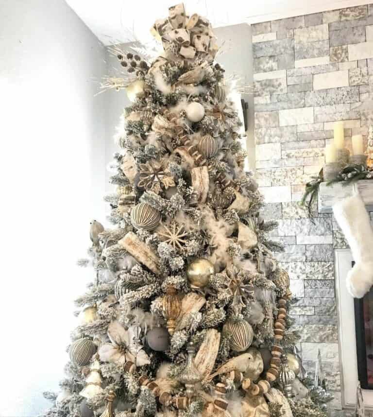 Gray Brick Fireplace