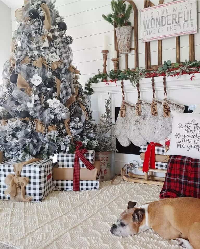 Gray Christmas Stockings