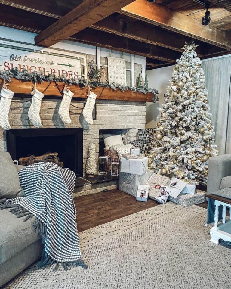 Gray Farmhouse Mantel