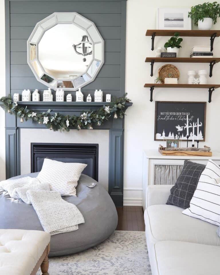 Gray Shiplap Mantel