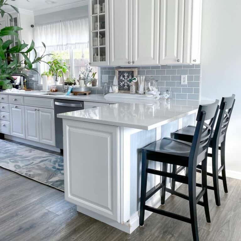 Gray Subway Tile Backsplash