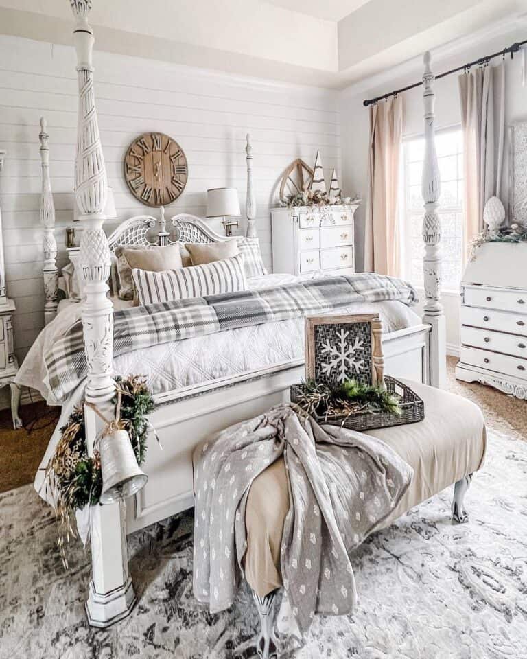 Gray White Christmas Bedding