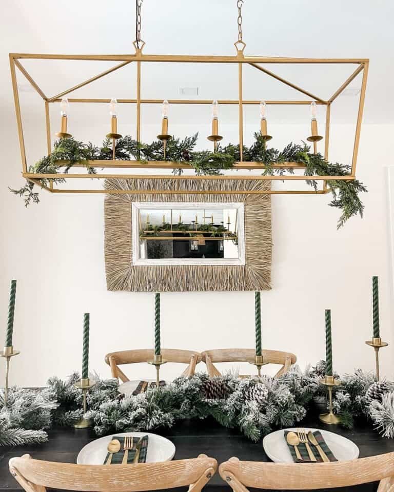 Green Gold Christmas Tablescape