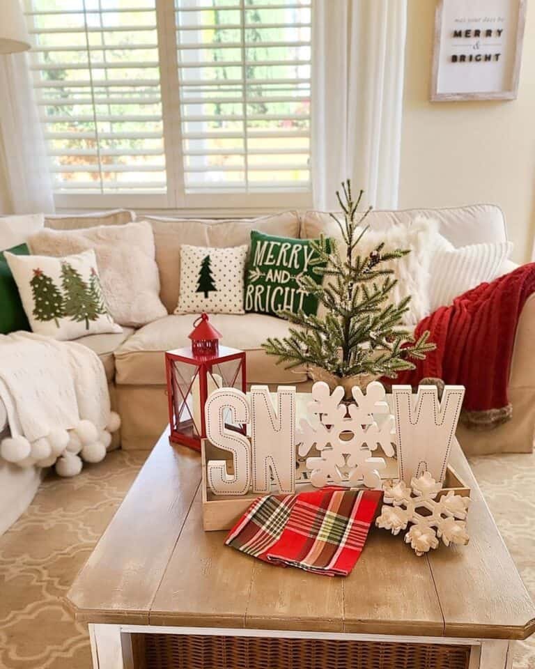 Green White Pillows