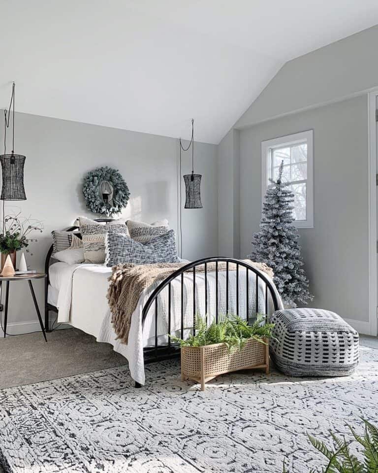Grey Bedroom Christmas