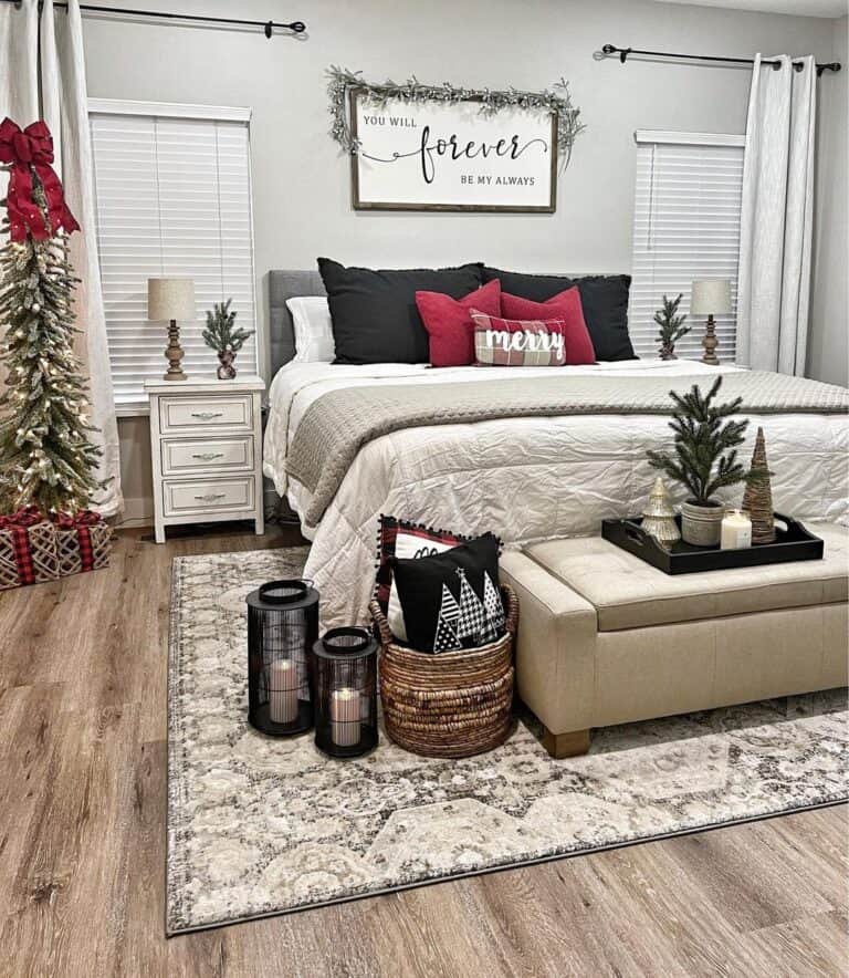 Grey Bedroom Red Accents