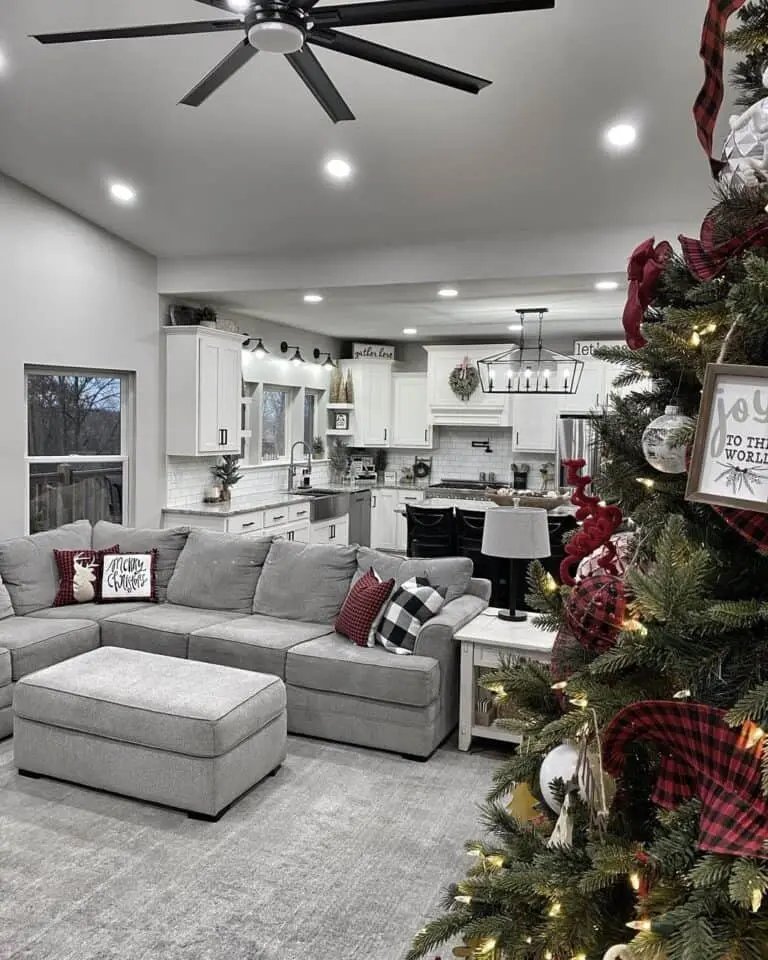 Grey Couch Christmas