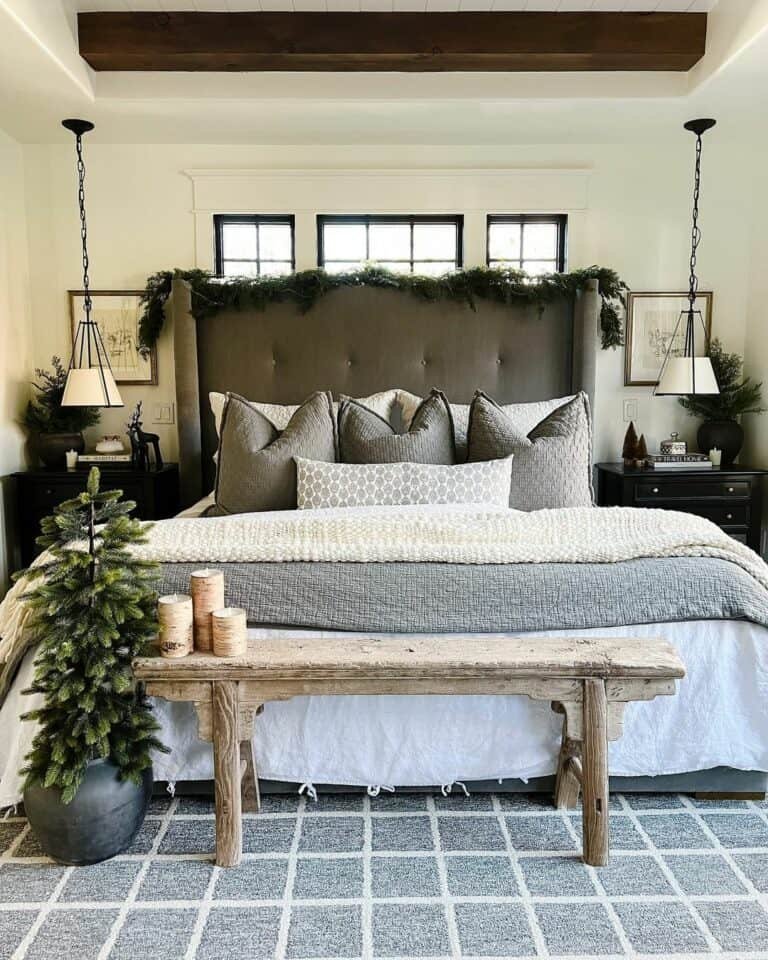 Grey White Bedding