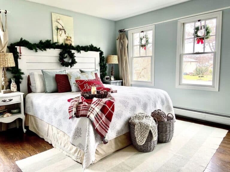 Light Blue Christmas Bedroom