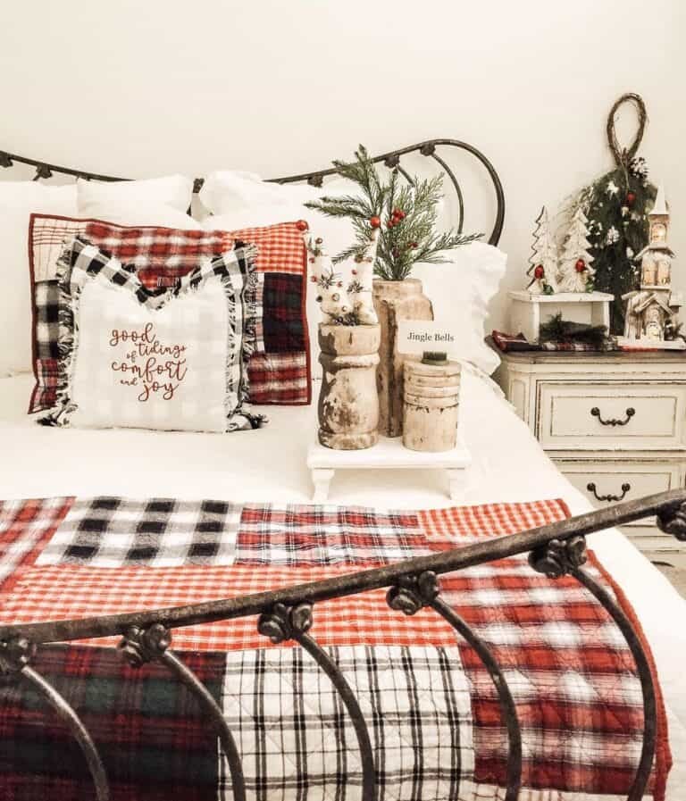 Metal Bed Christmas Quilt
