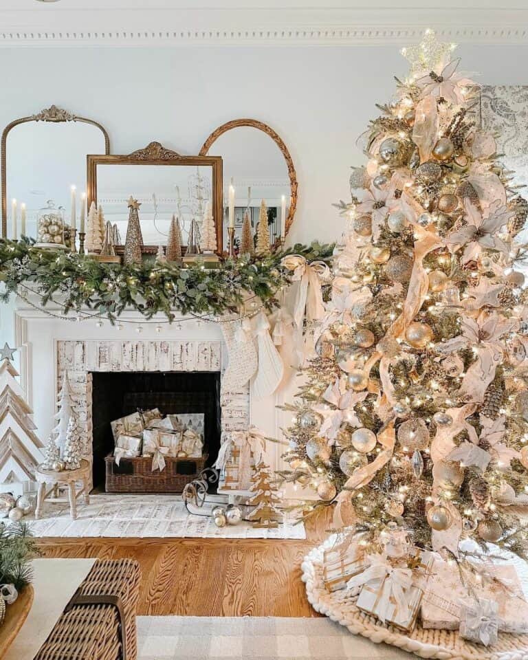 Metallic Farmhouse Mantel