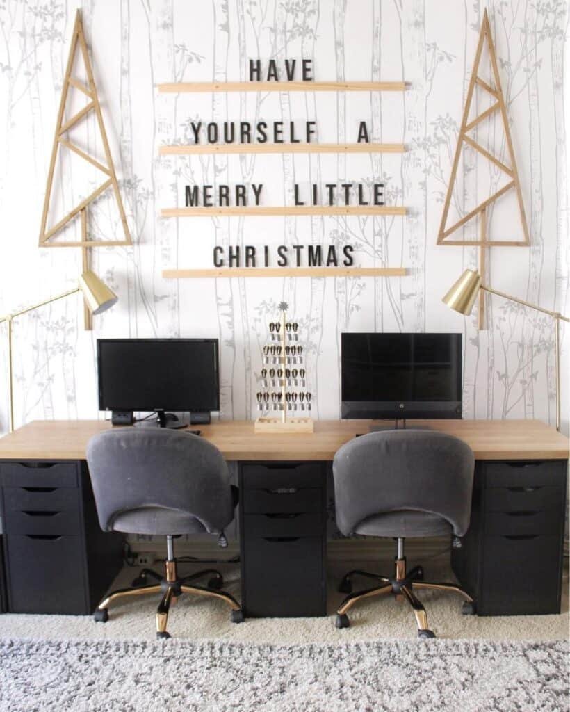 Minimal Office Christmas Walls