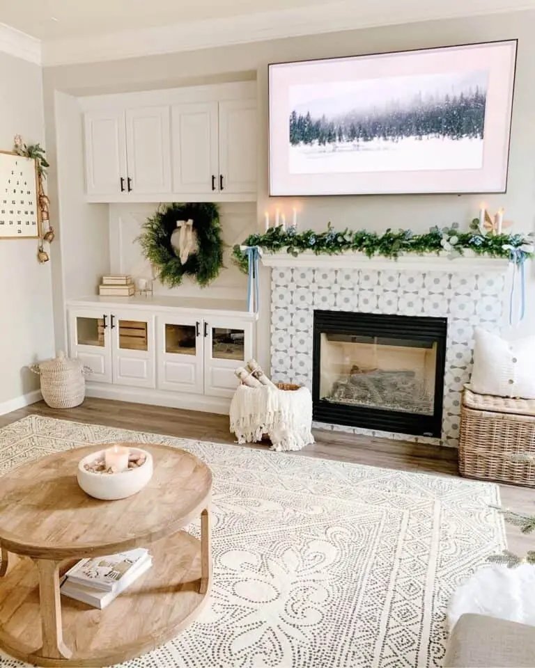 Mosaic Tile Fireplace