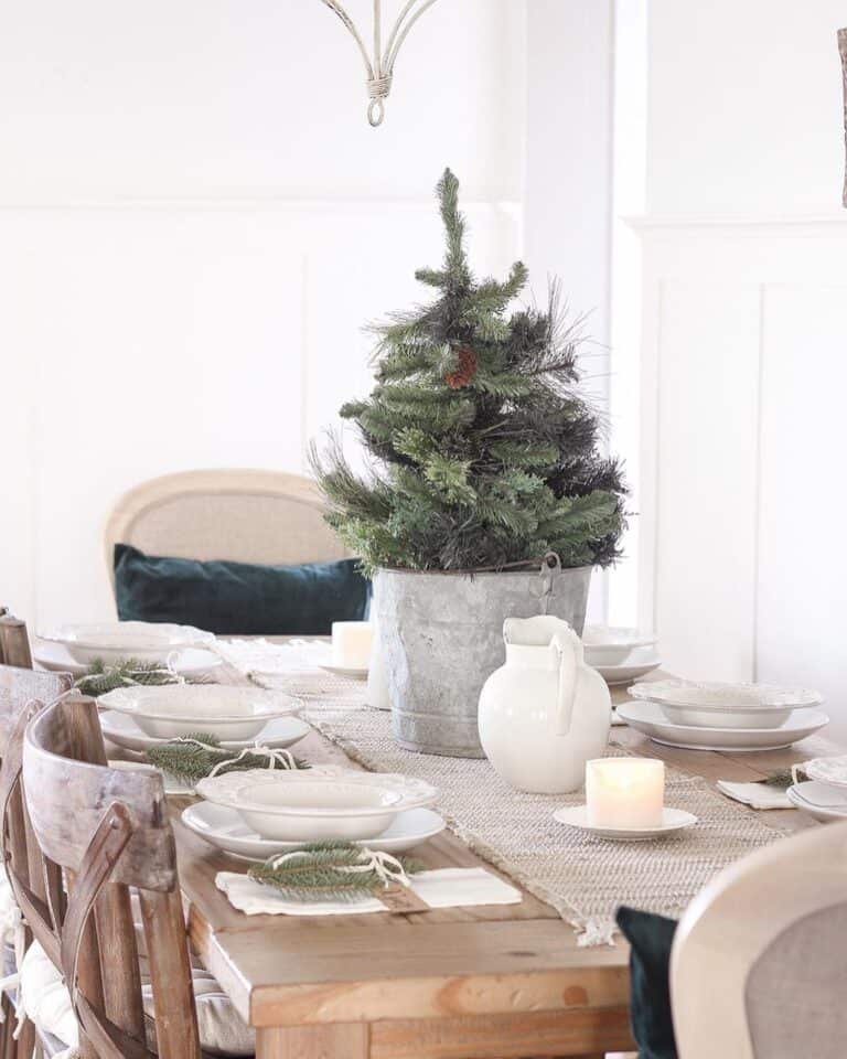Neutral Christmas Centerpiece