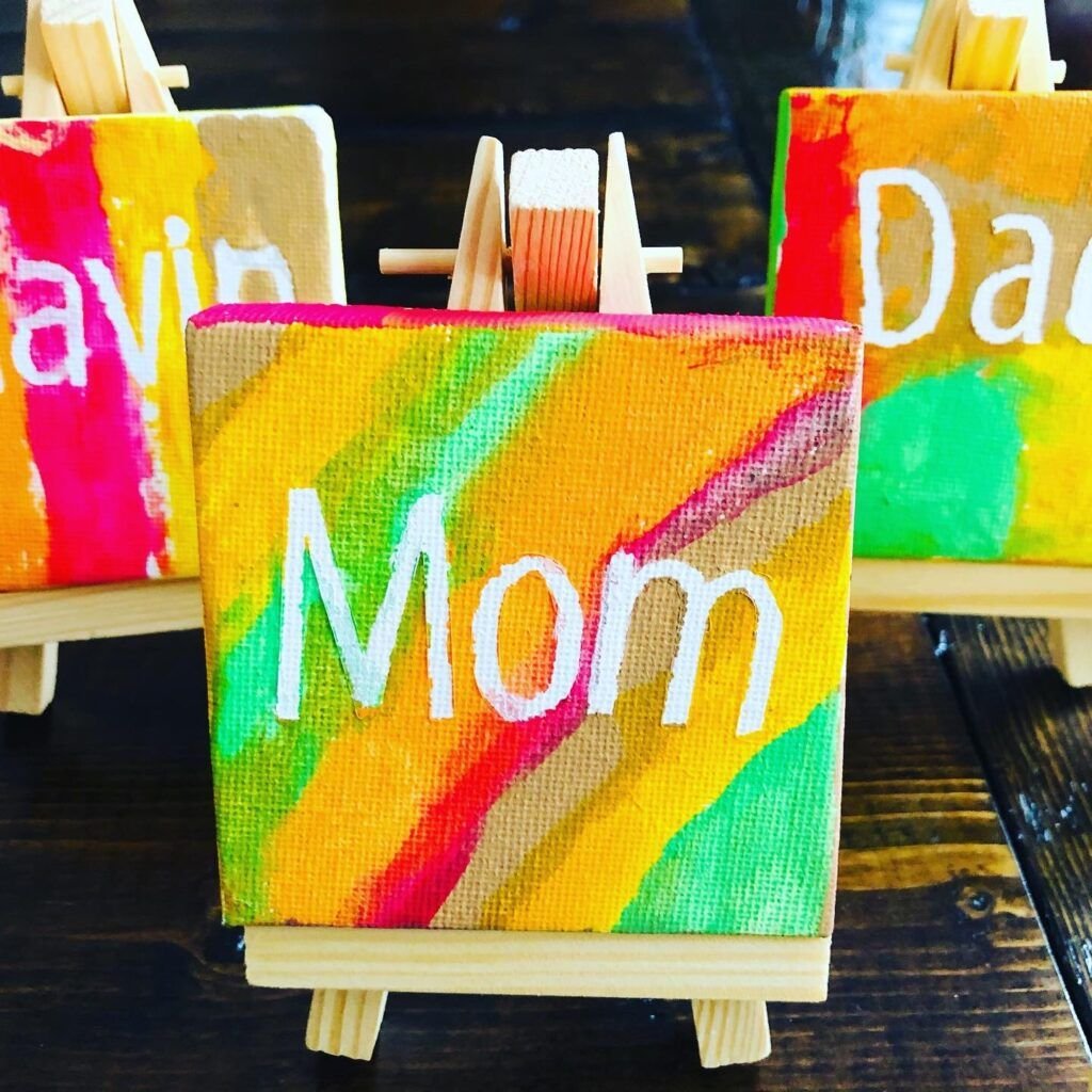 Painted Canvas Place Cards