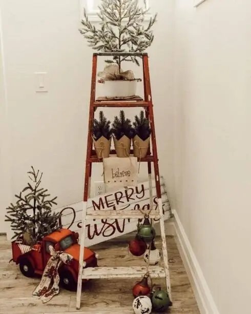 Painted Ladder Display