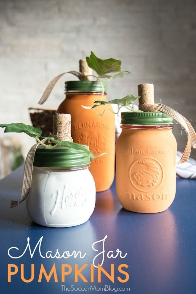 Painted Pumpkin Jars