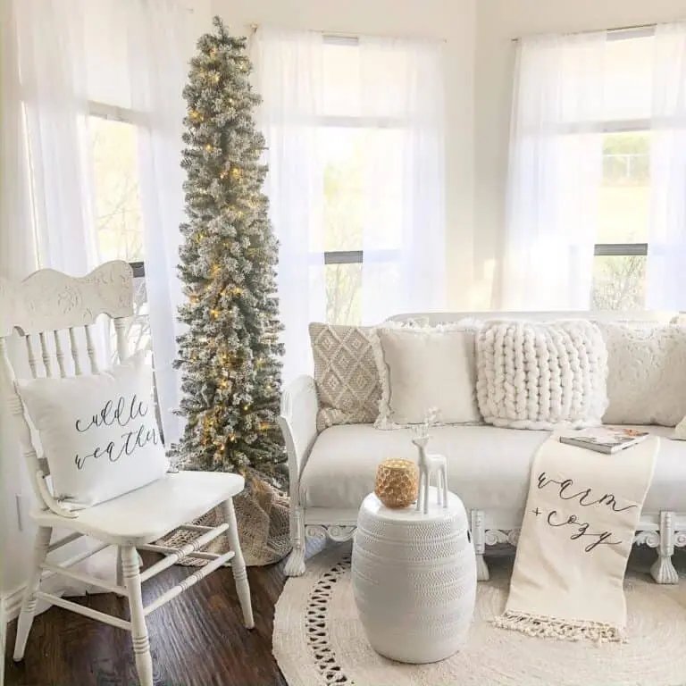 Pencil Tree White Living Room