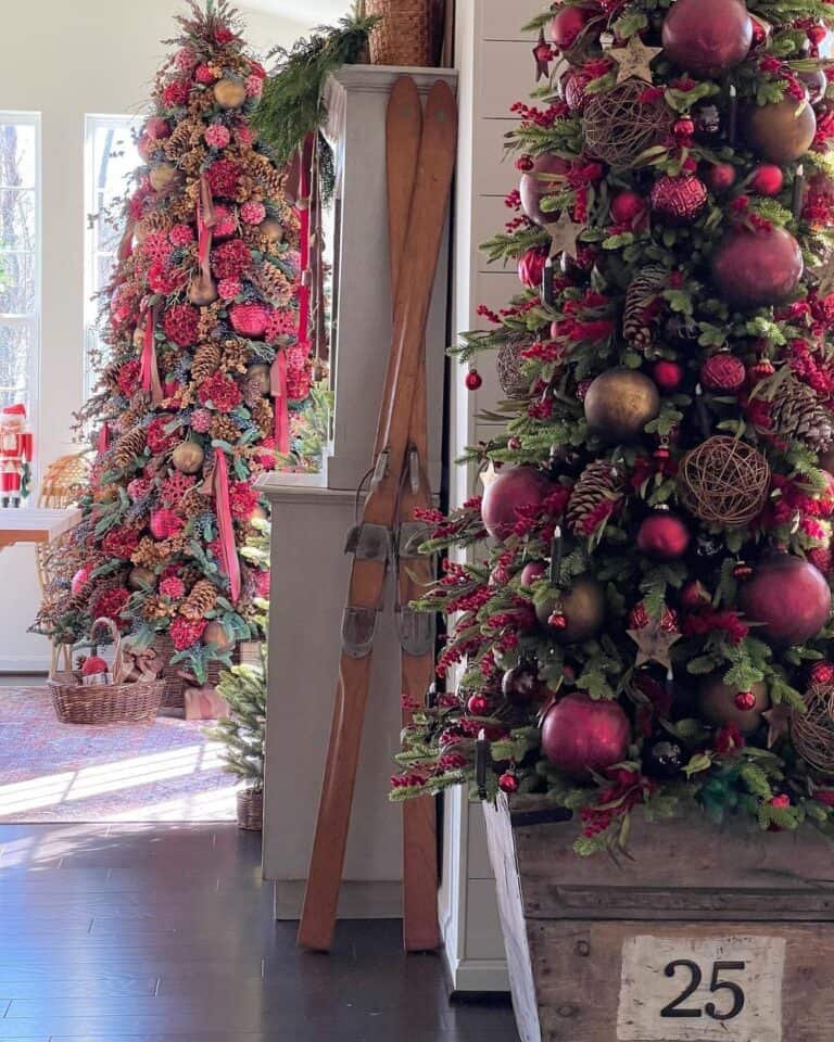 Pink Farmhouse Trees