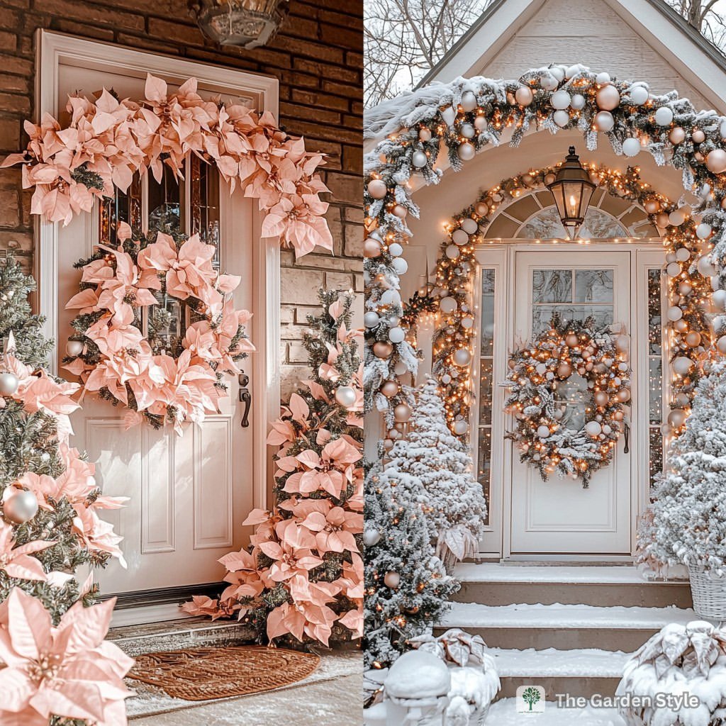 Pink Poinsettia Doorway