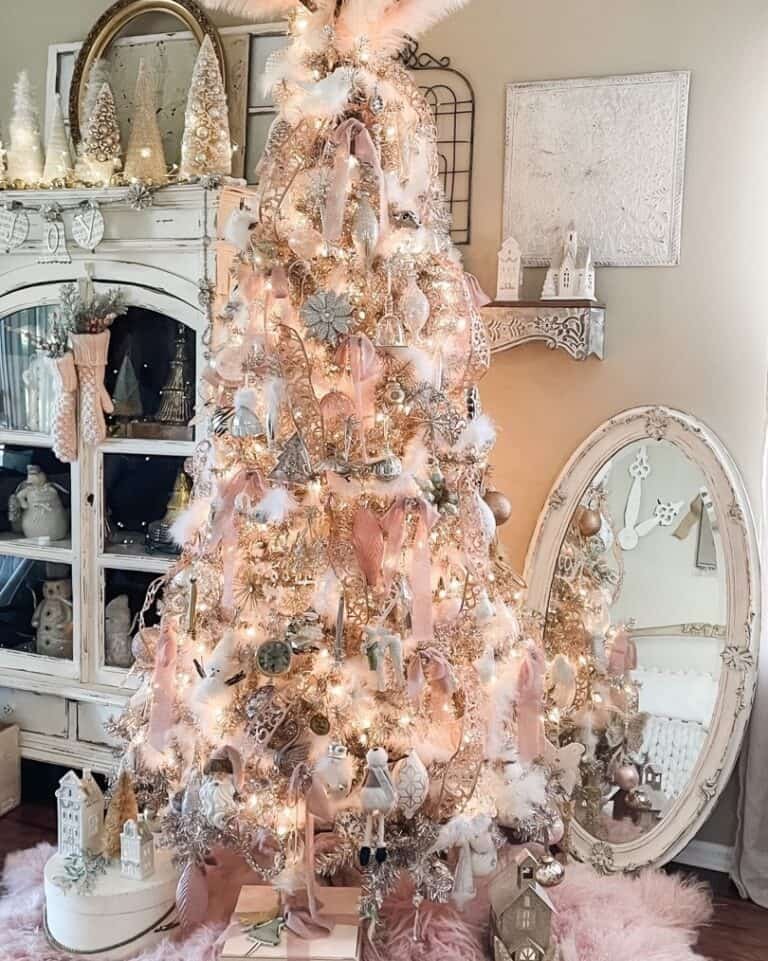Pink Tree Gold Accents