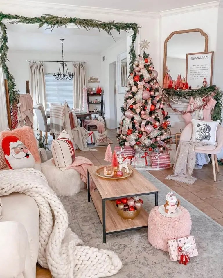 Pink Tree Living Room