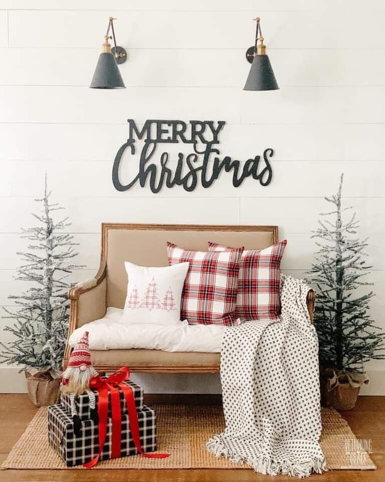 Plaid Entryway Decor