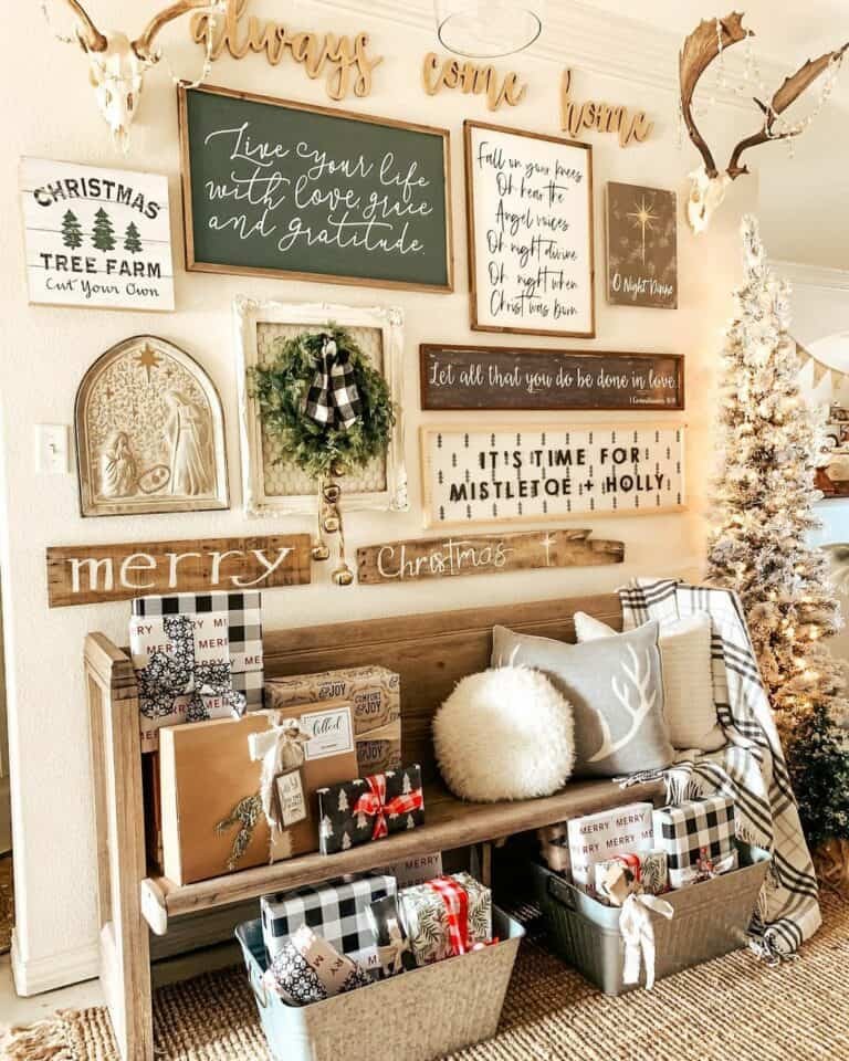 Plaid Farmhouse Entryway