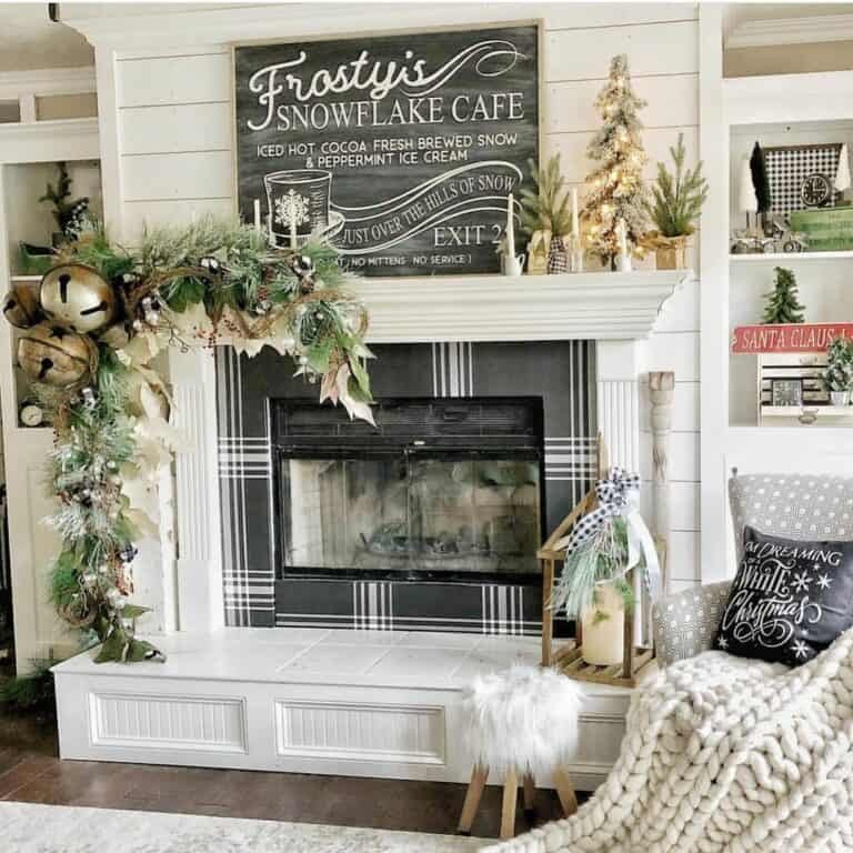 Plaid Fireplace Accent