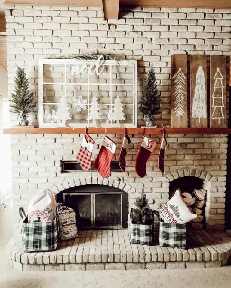 Plaid Fireplace Mantel