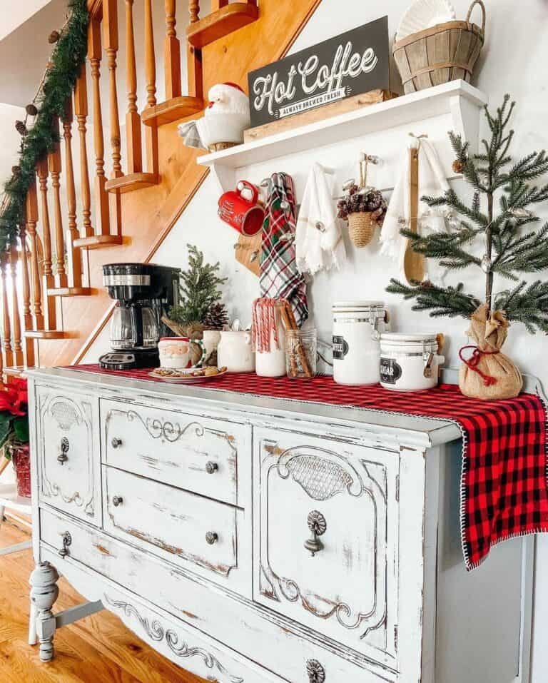 Plaid Holiday Beverage Bar