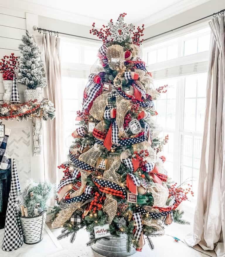 Plaid Polka Tree