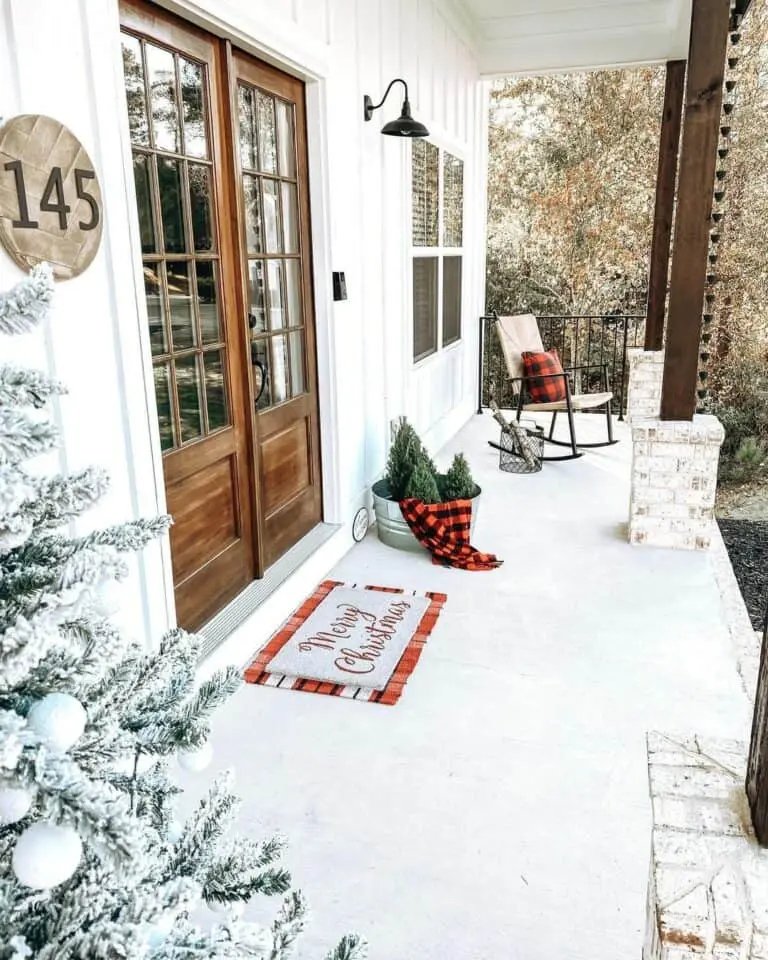Plaid Porch Decor