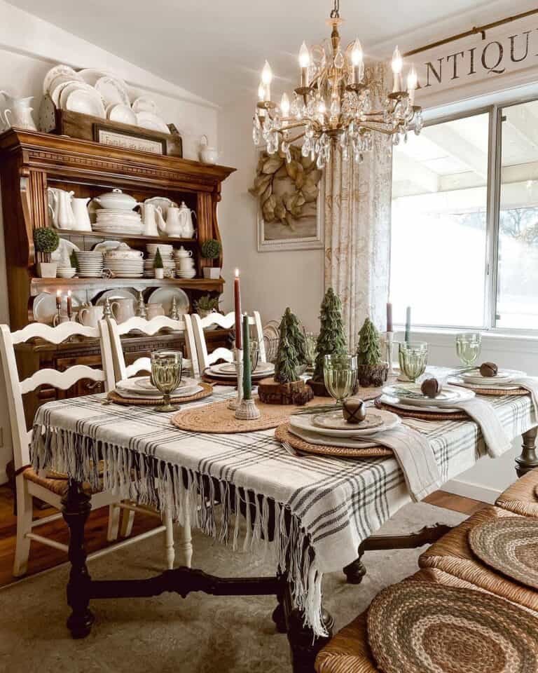 Plaid Table Runner Centerpiece