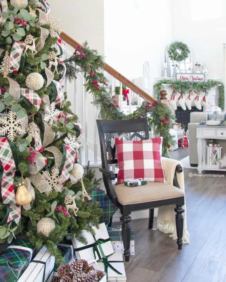 Plaid Tree Living Room