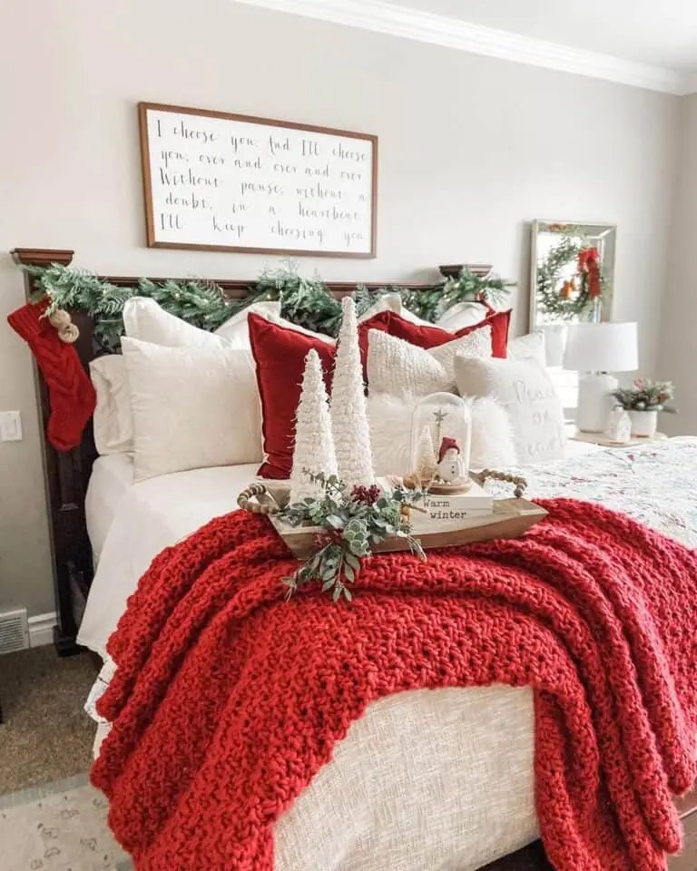 Red Accent Bedding