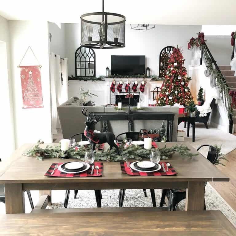 Red Black Plaid Tables