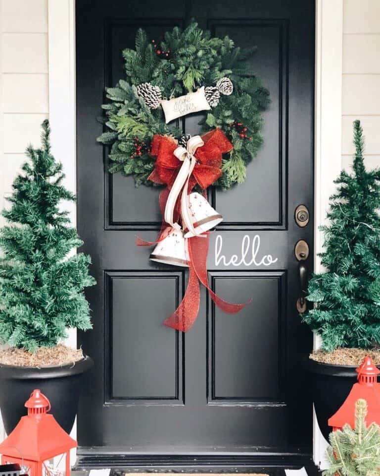 Red Bow Wreath