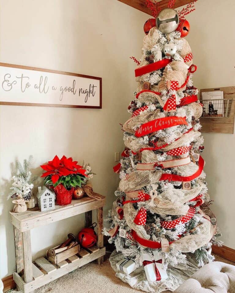 Red Burlap Garland