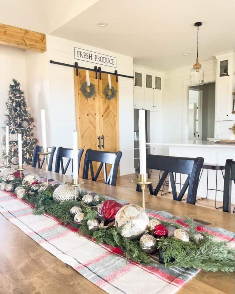 Red Gray Runner Centerpiece