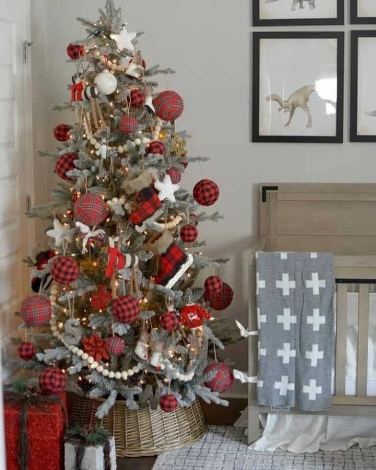 Red Plaid Ornaments