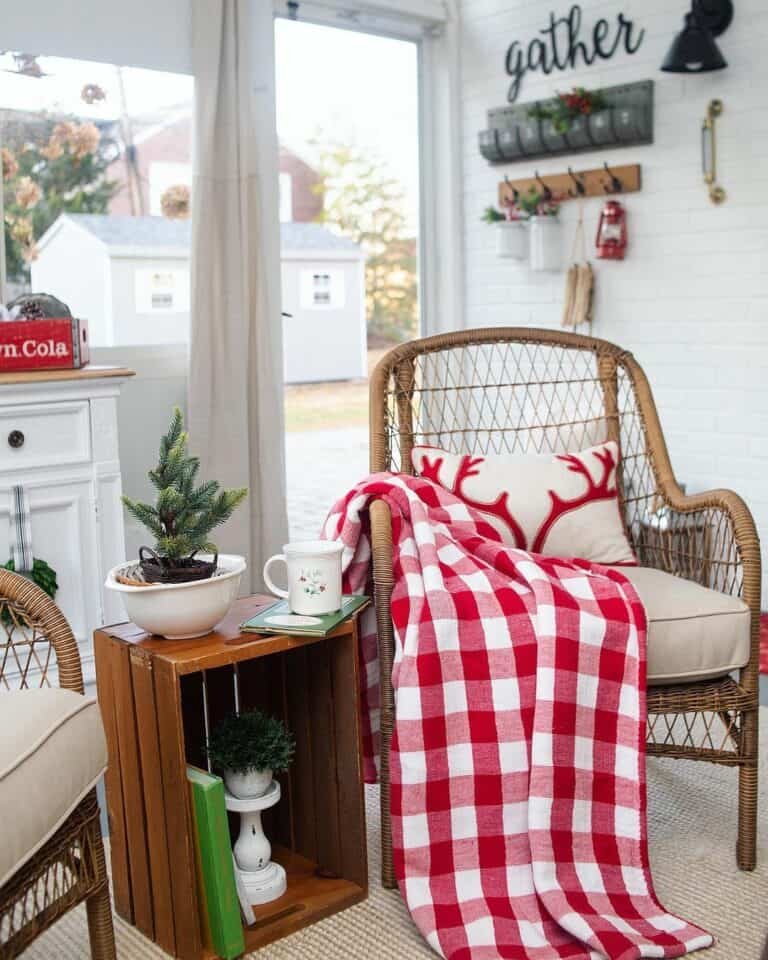 Red Plaid Seating