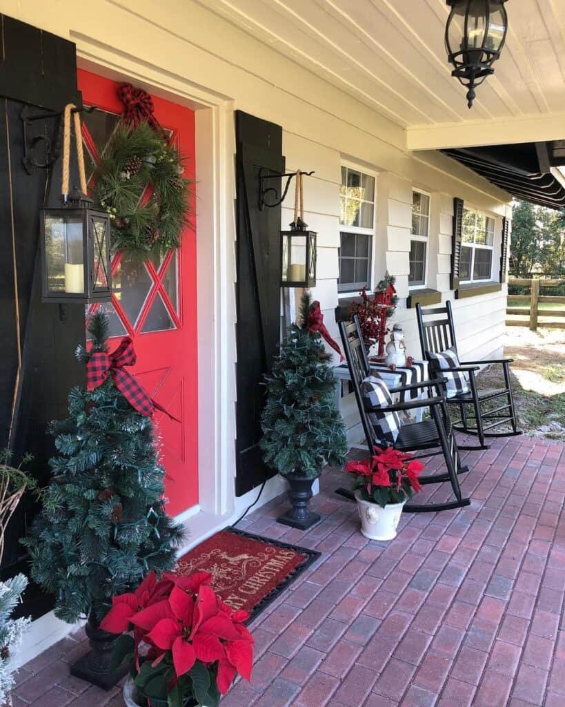 Red Poinsettia Display