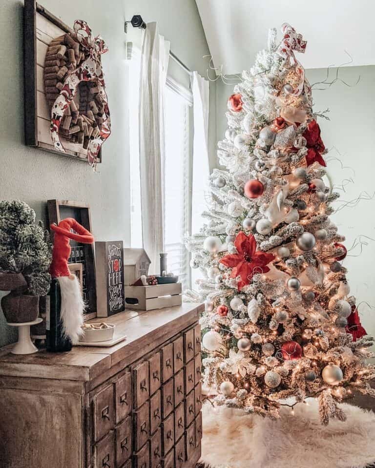 Red Silver Ornaments